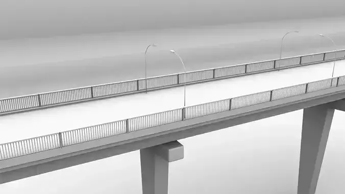 Bridge over river 3D model