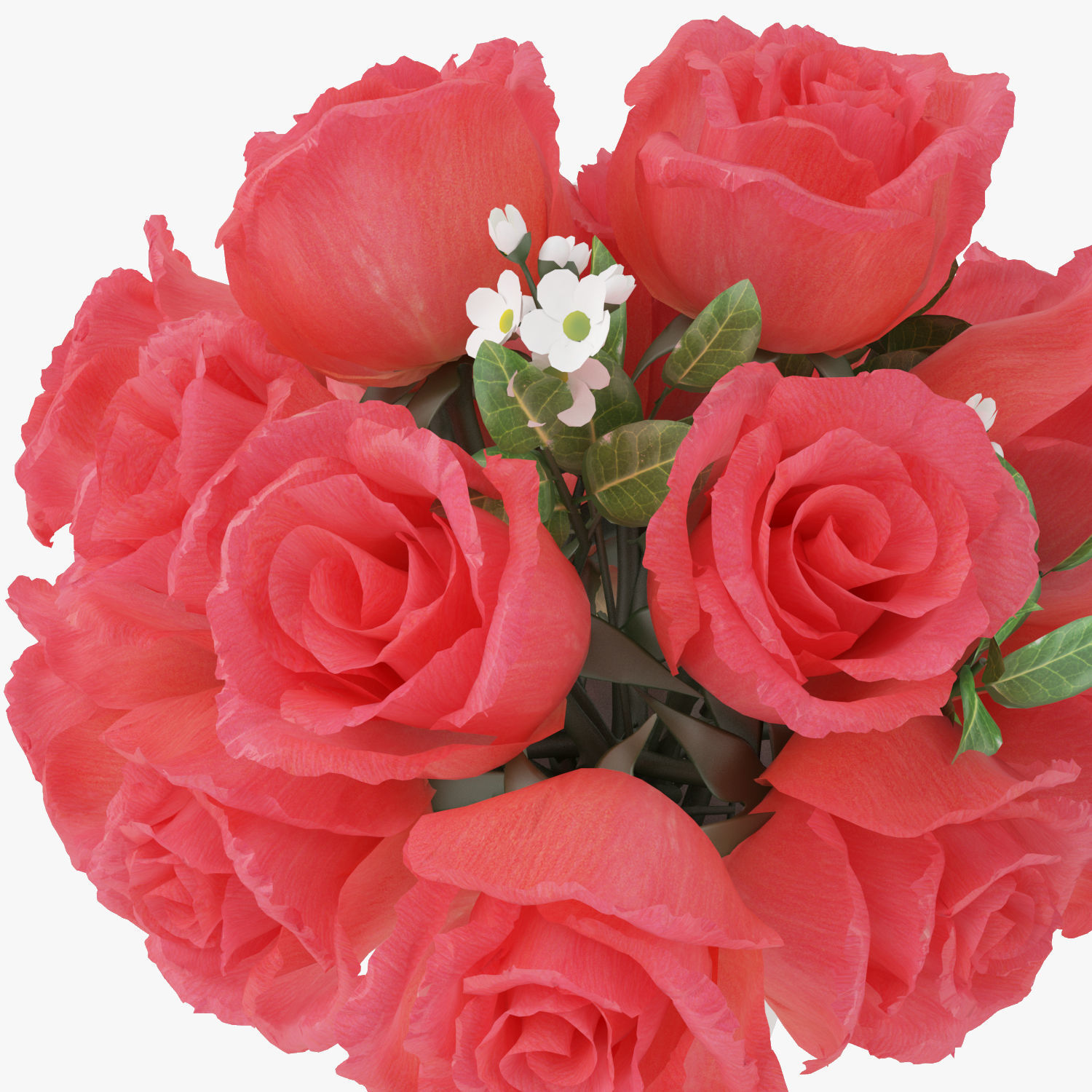 Rose Bouquets Flowers in Vase 3D Model 3D model_3