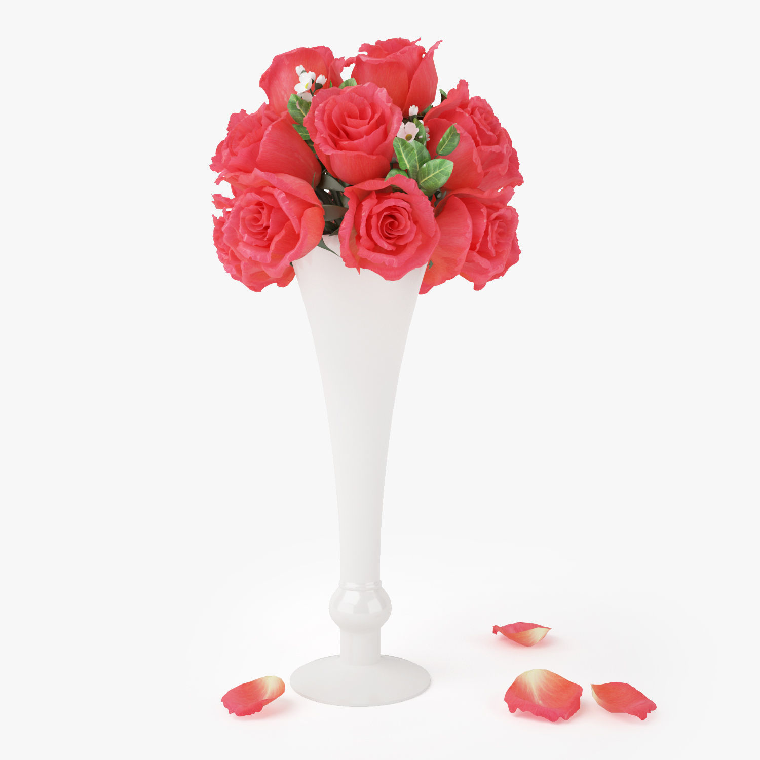 Rose Bouquets Flowers in Vase 3D Model 3D model_1