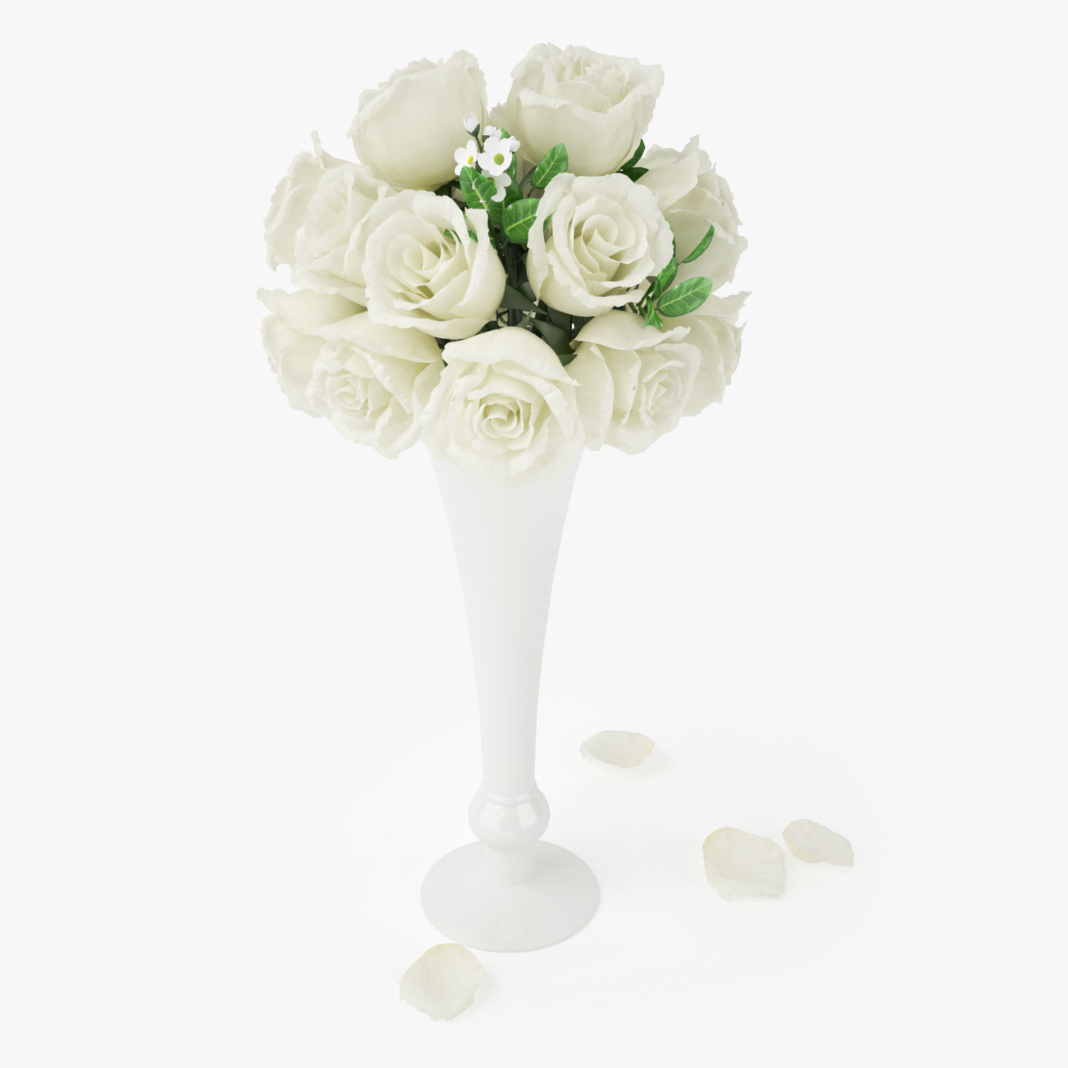 Rose Bouquets Flowers in Vase 3D Model 3D model_2