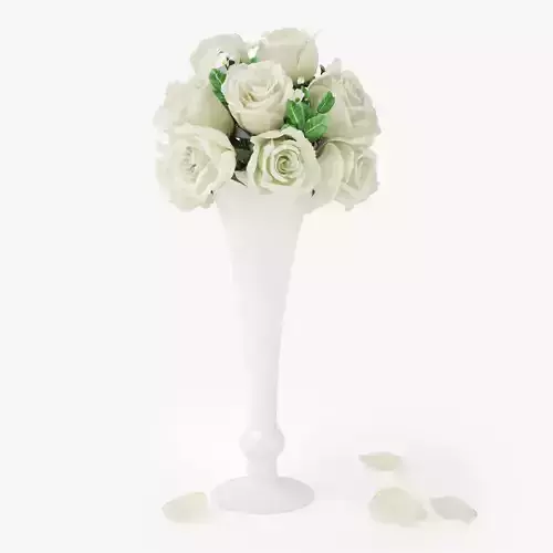 Rose Bouquets Flowers in Vase 3D Model