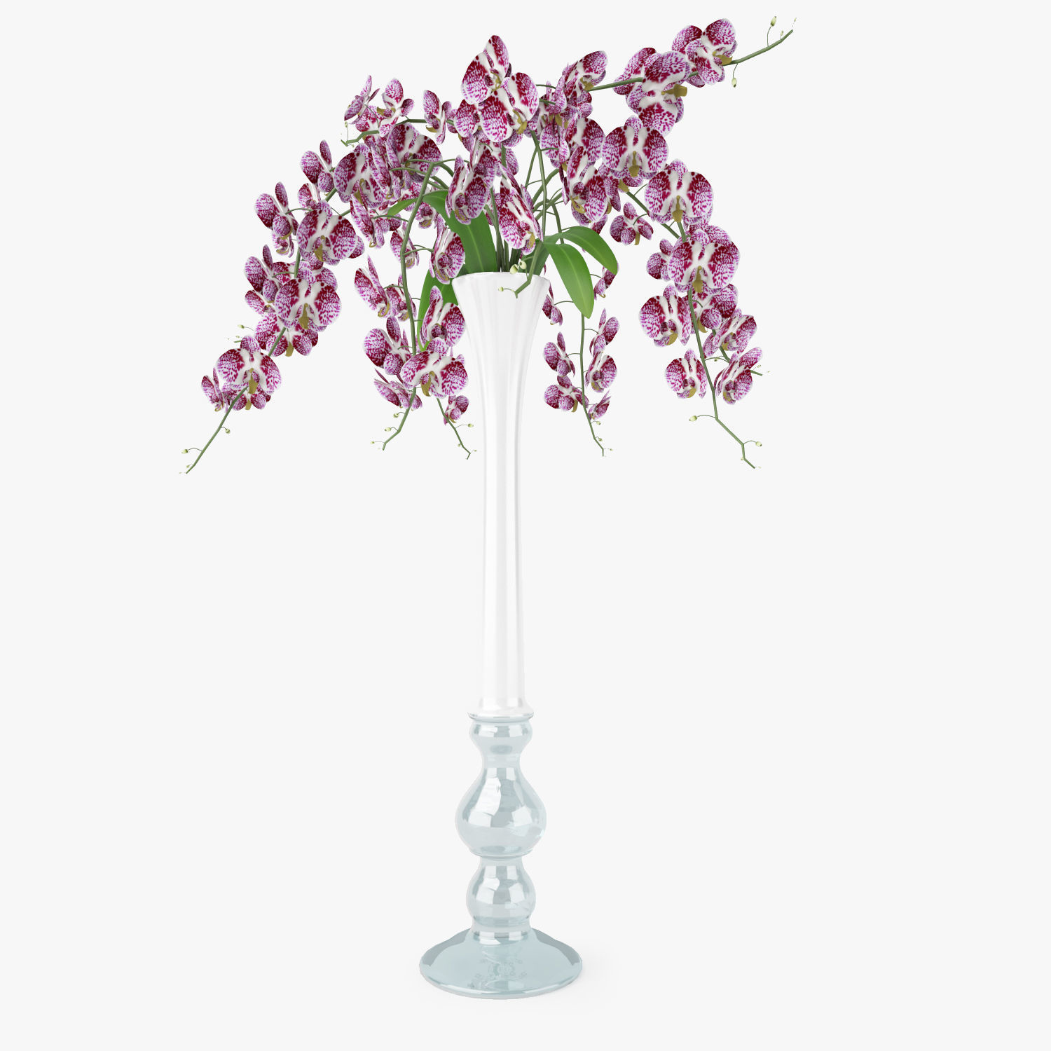 Orchid Flowers in Vase 3D Model 3D model_2