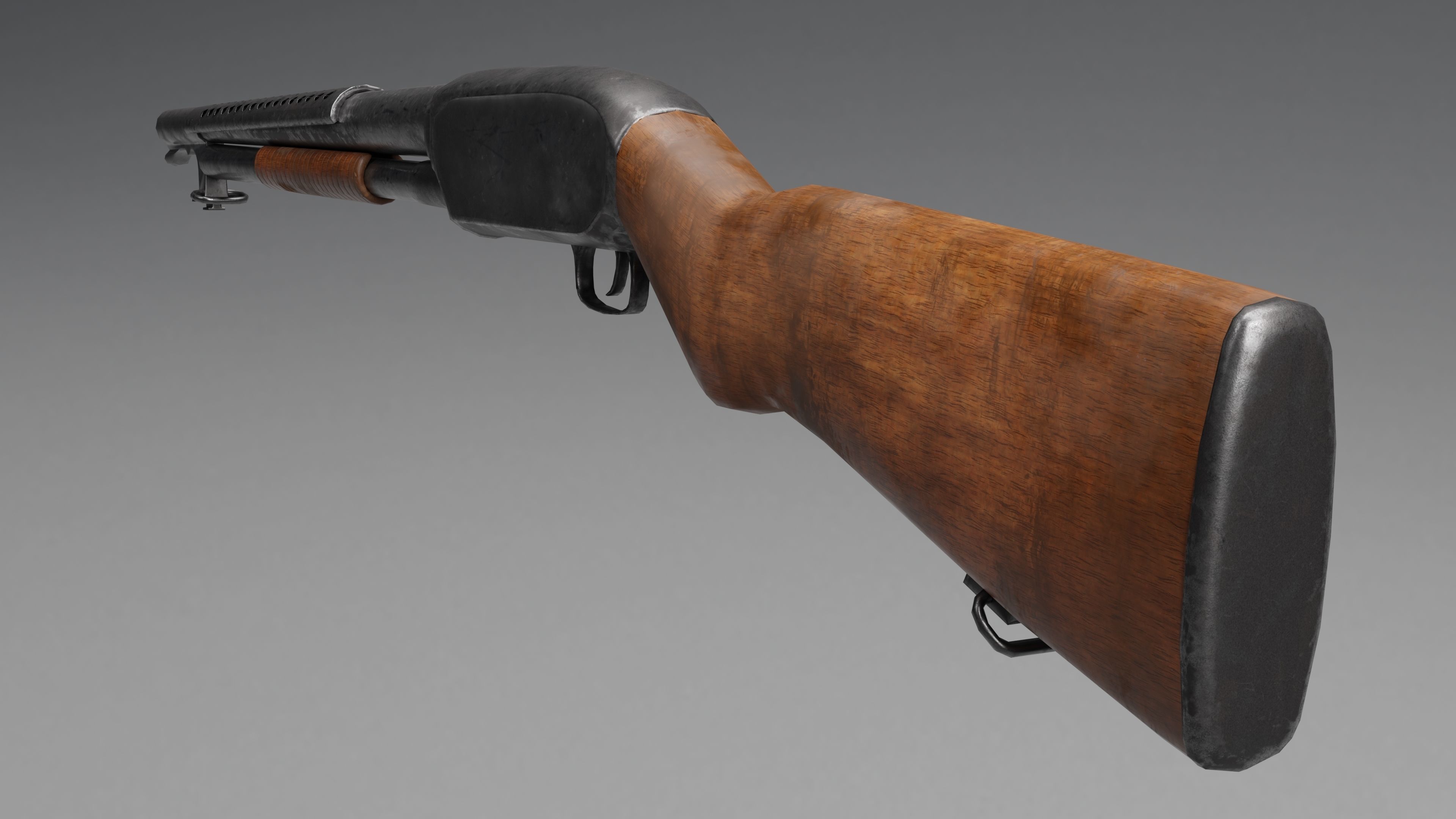   Winchester M12  Low-poly 3D model_1