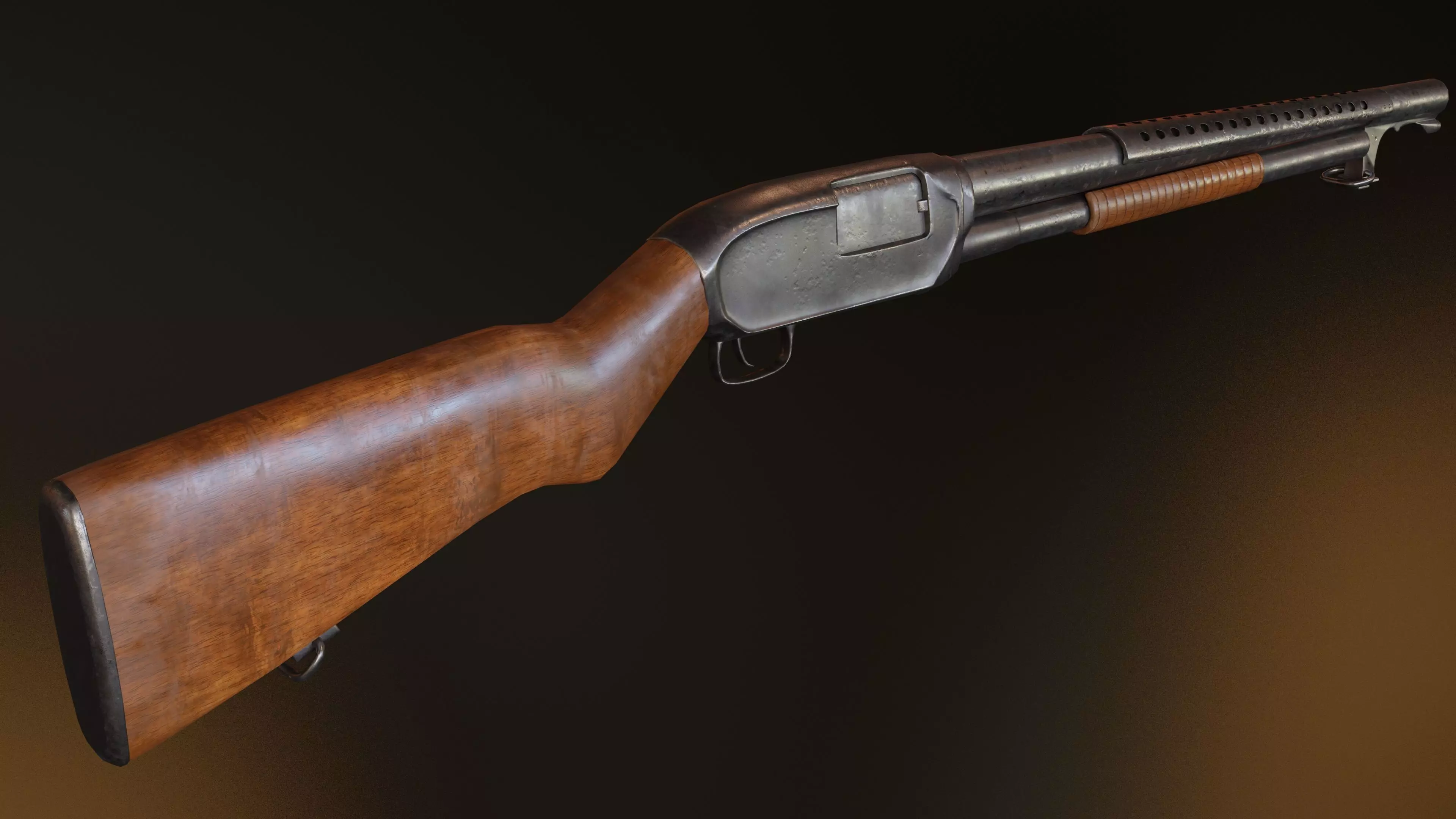   Winchester M12  Low-poly 3D model_0
