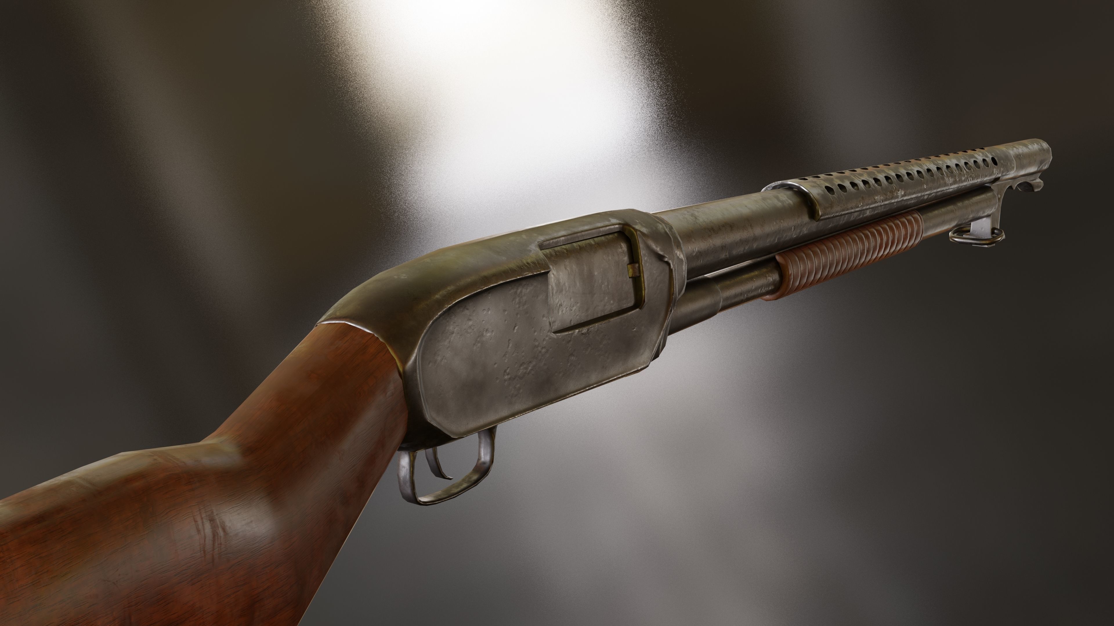   Winchester M12  Low-poly 3D model_4