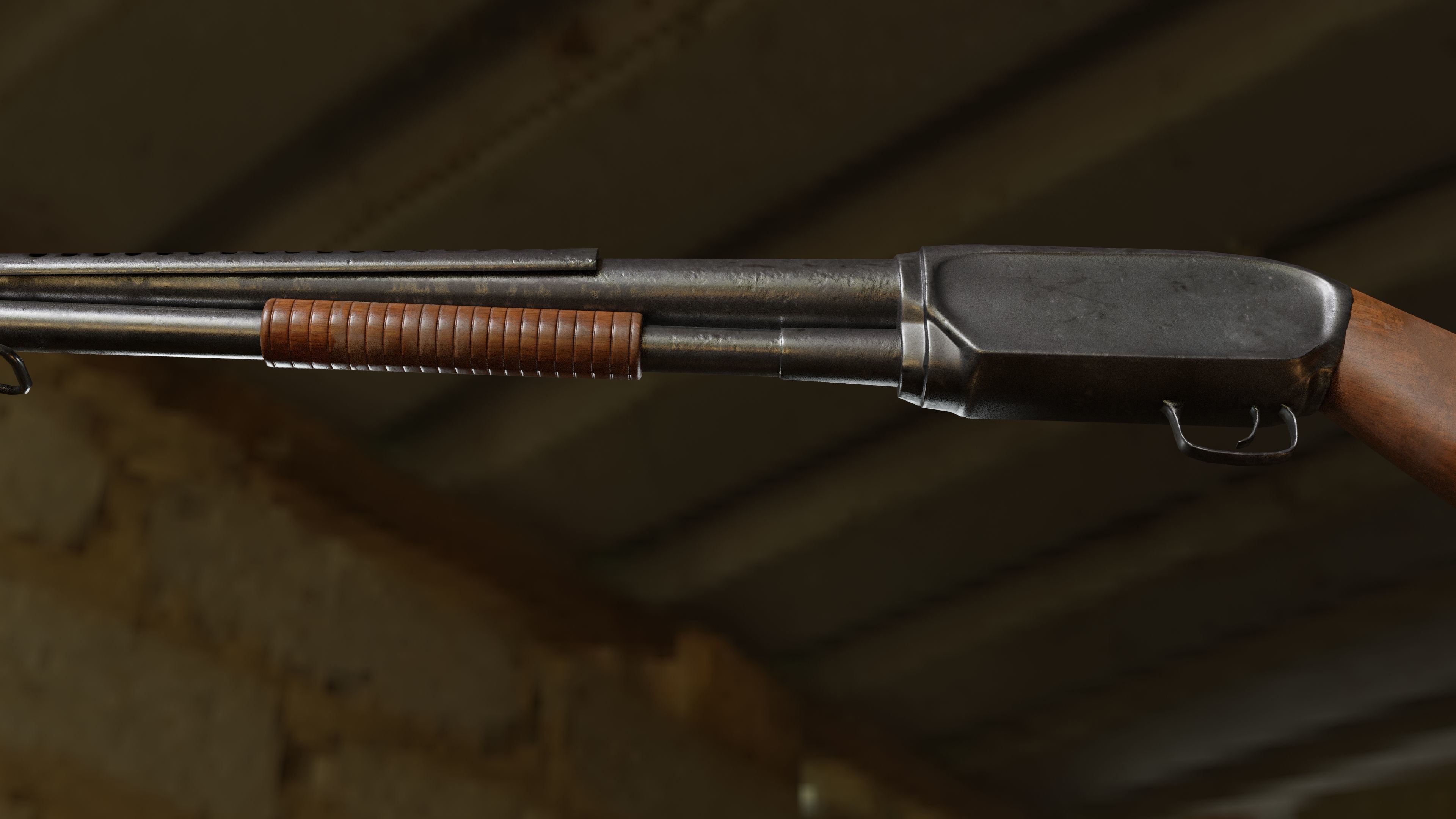   Winchester M12  Low-poly 3D model_2