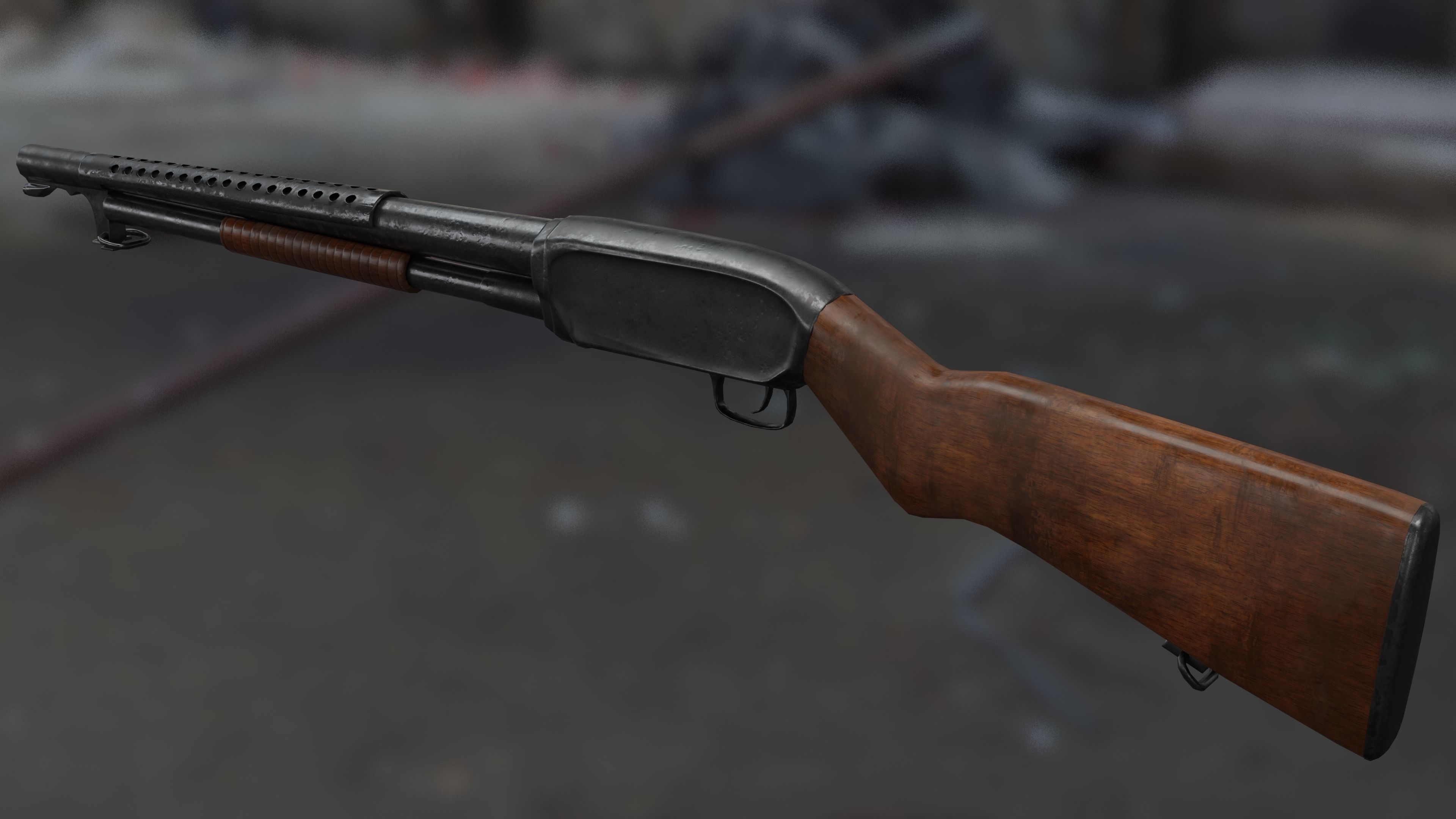   Winchester M12  Low-poly 3D model_6