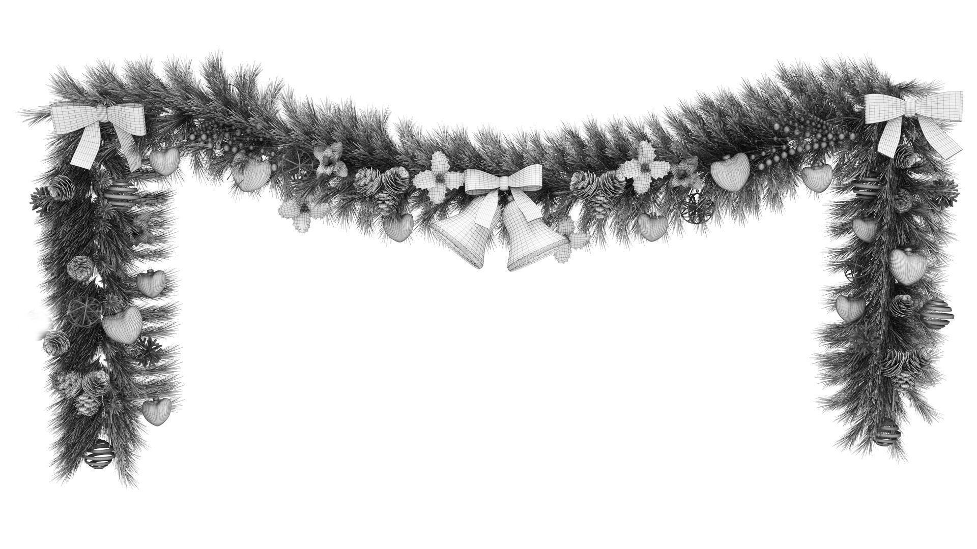 Christmas Garland 3D model_10