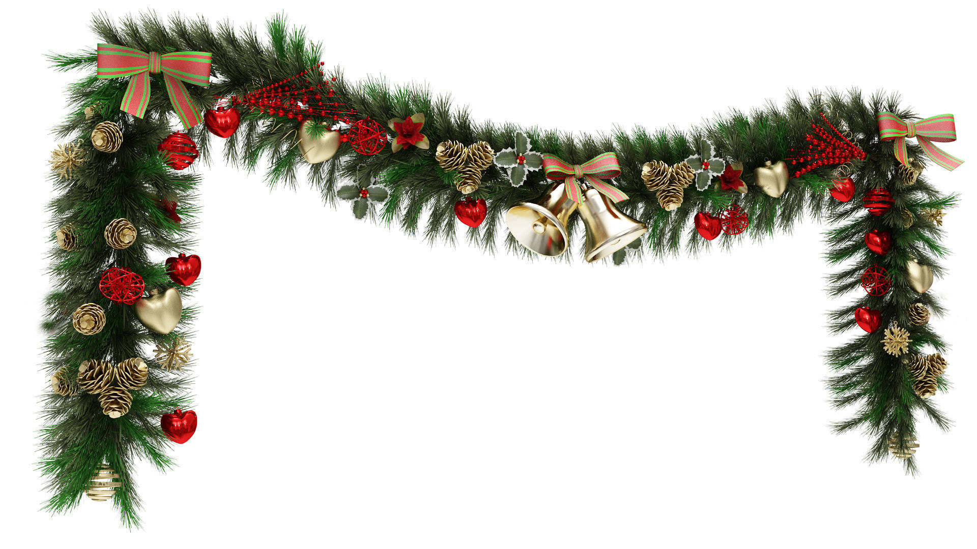 Christmas Garland 3D model_1