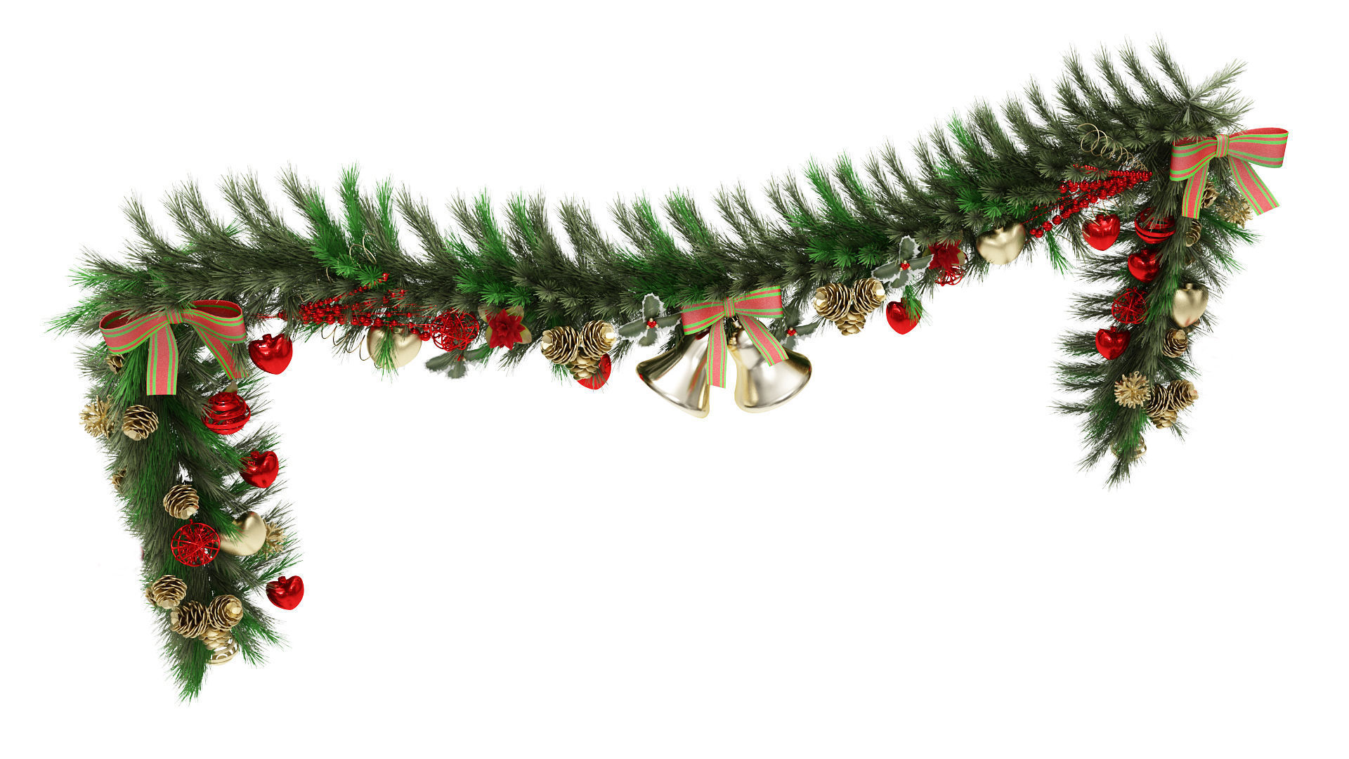 Christmas Garland 3D model_4