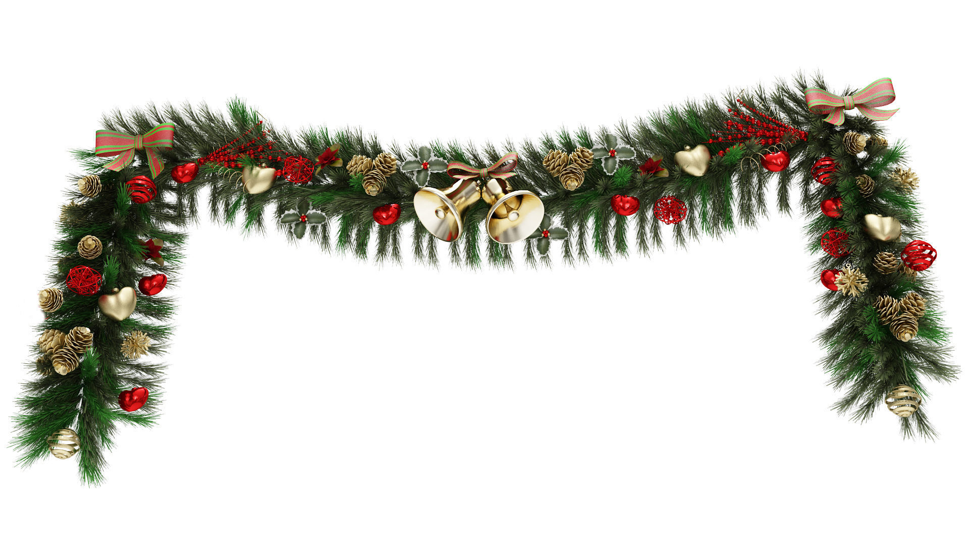 Christmas Garland 3D model_6