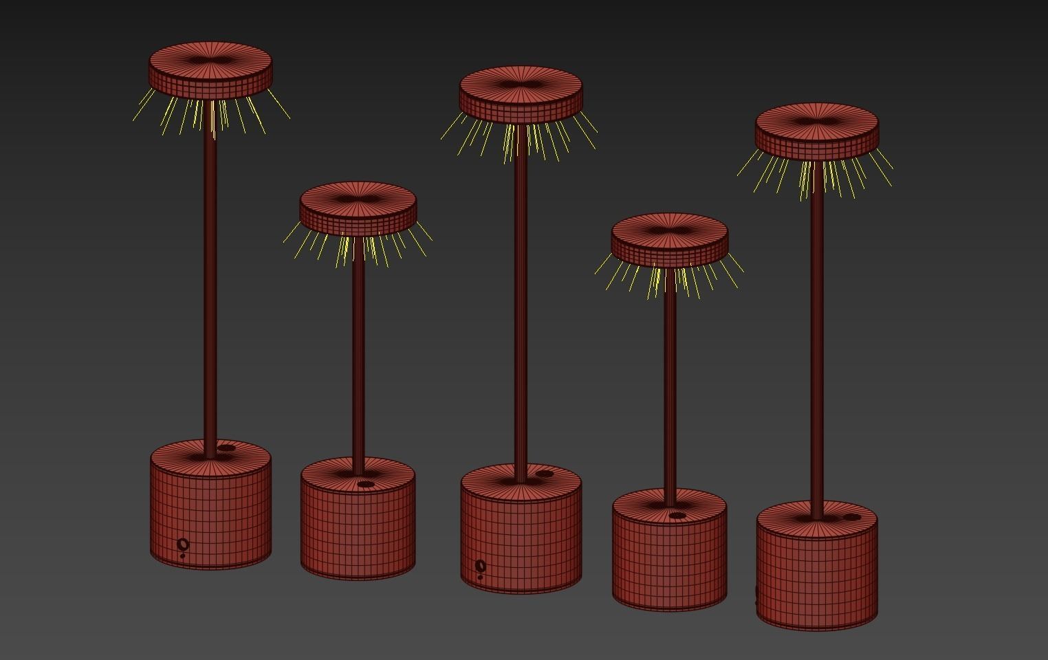 HISLE LUXCIOLE GM Table Lamp - 4 Different Metal Materials 3D model_2