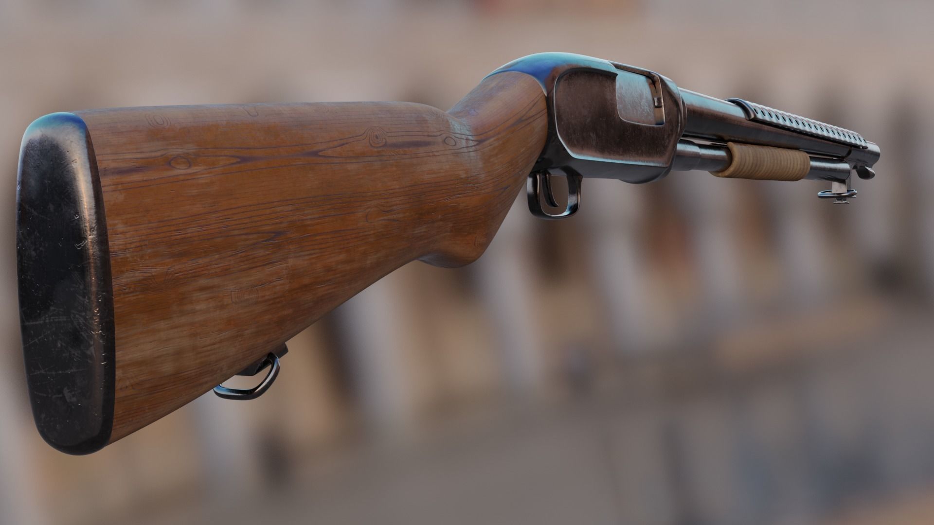 winchester m12  3D model_2