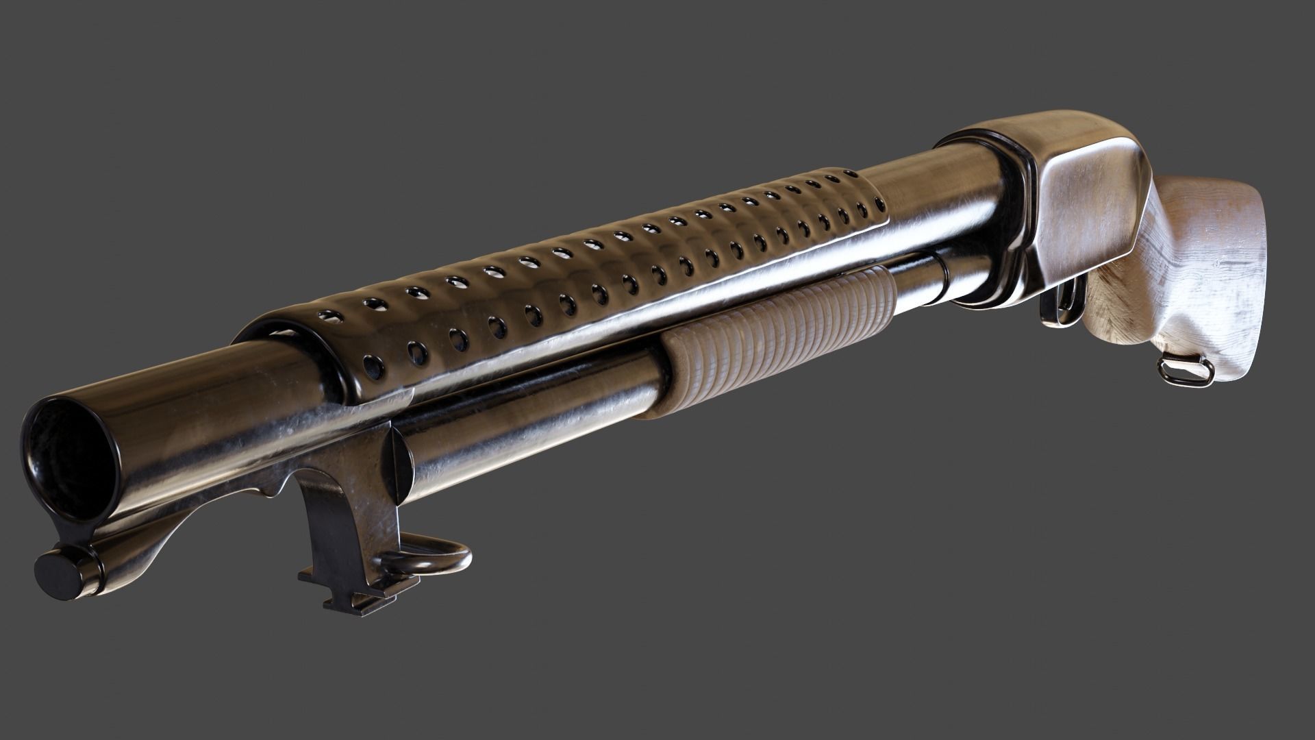 winchester m12  3D model_6
