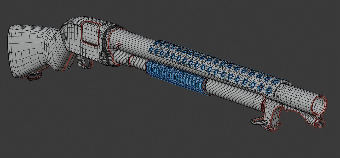 winchester m12  3D model_10