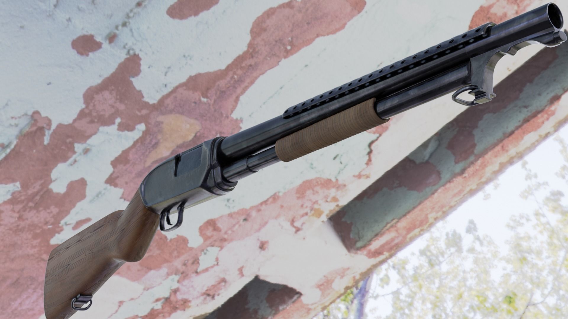 winchester m12  3D model_8