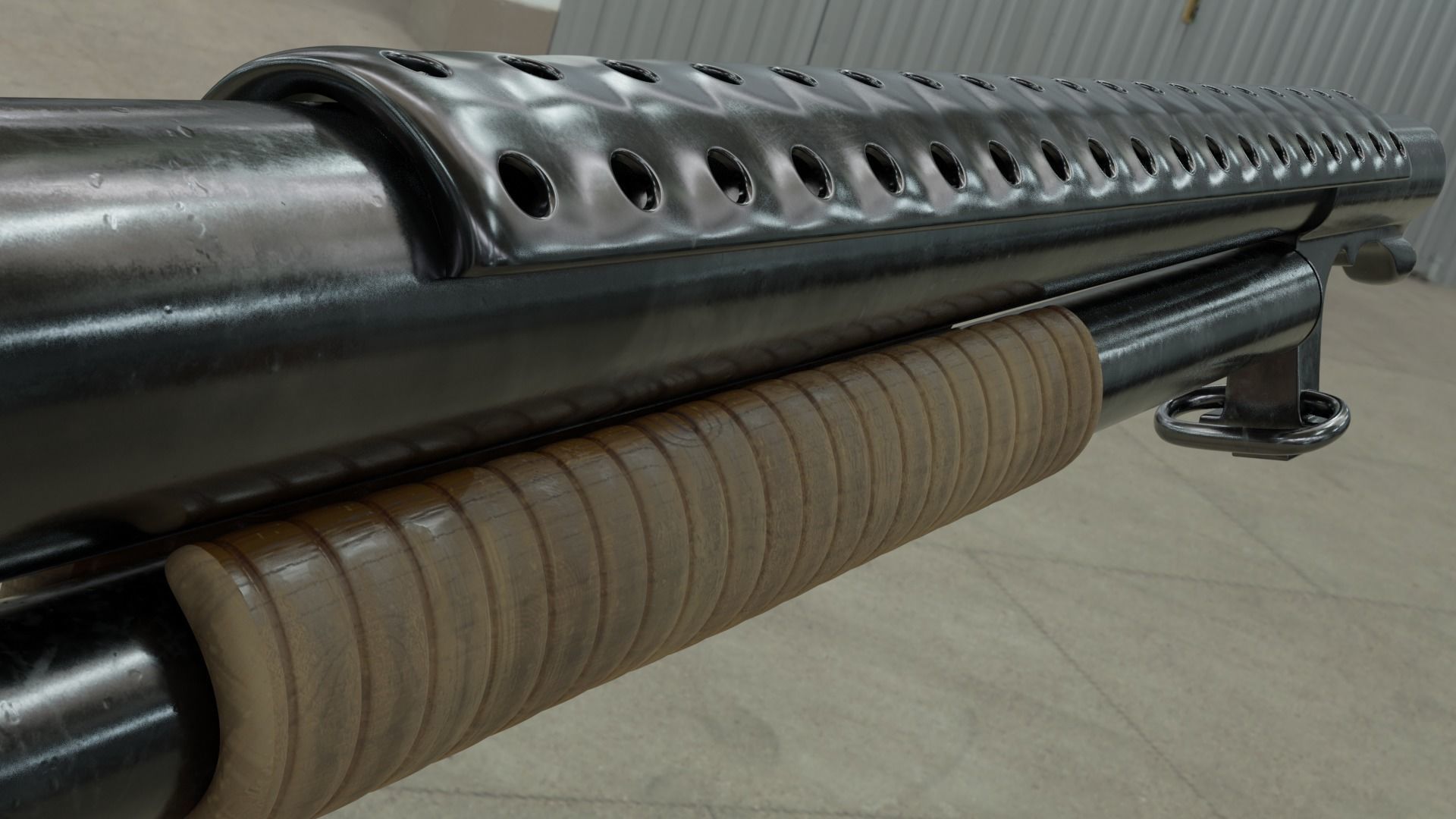 winchester m12  3D model_7