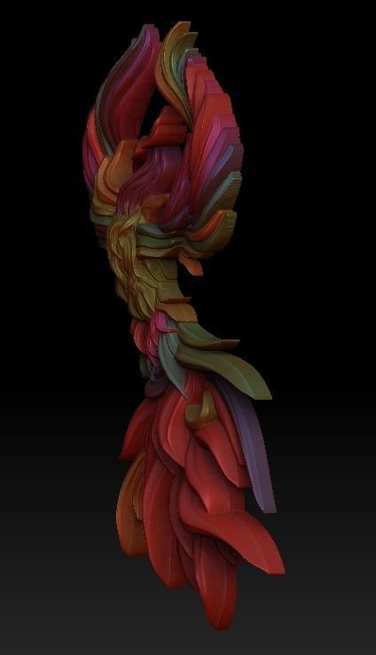 Phoenix golden 3D print model_5