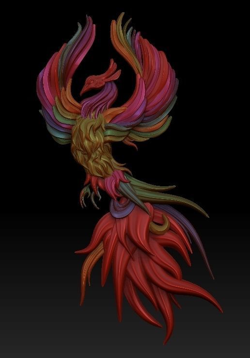 Phoenix golden 3D print model_6