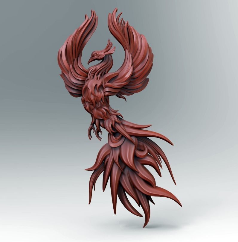 Phoenix golden 3D print model_8