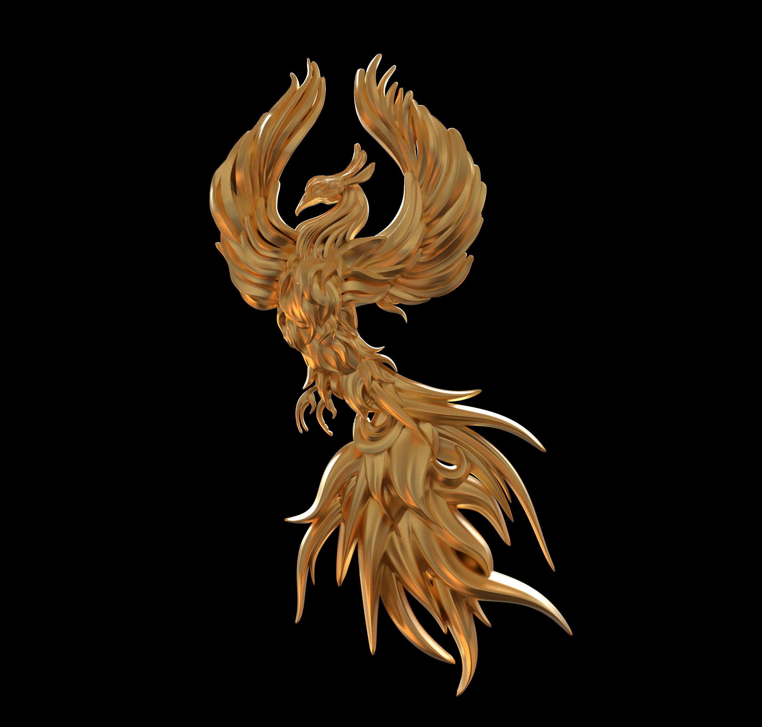 Phoenix golden 3D print model_1