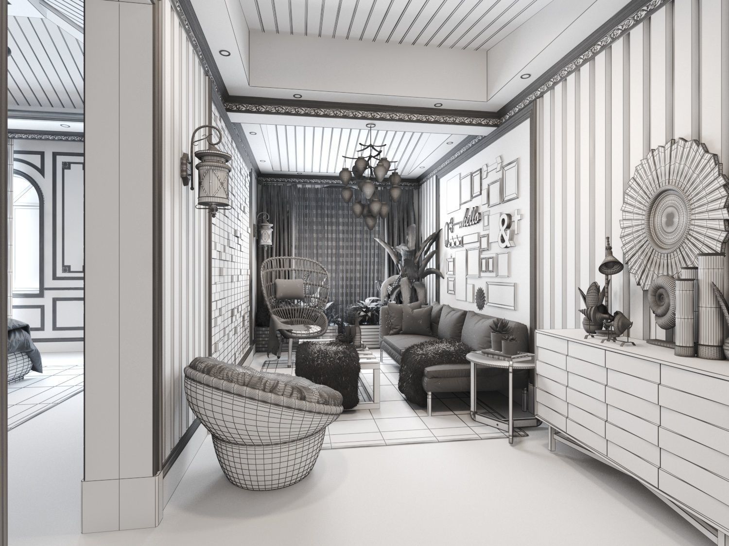 Bedroom Interior 3D model_3