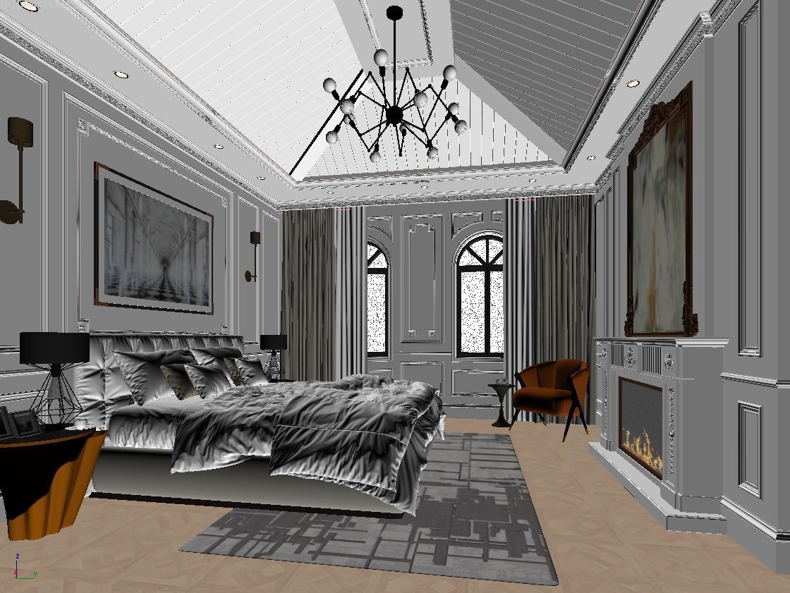 Bedroom Interior 3D model_4