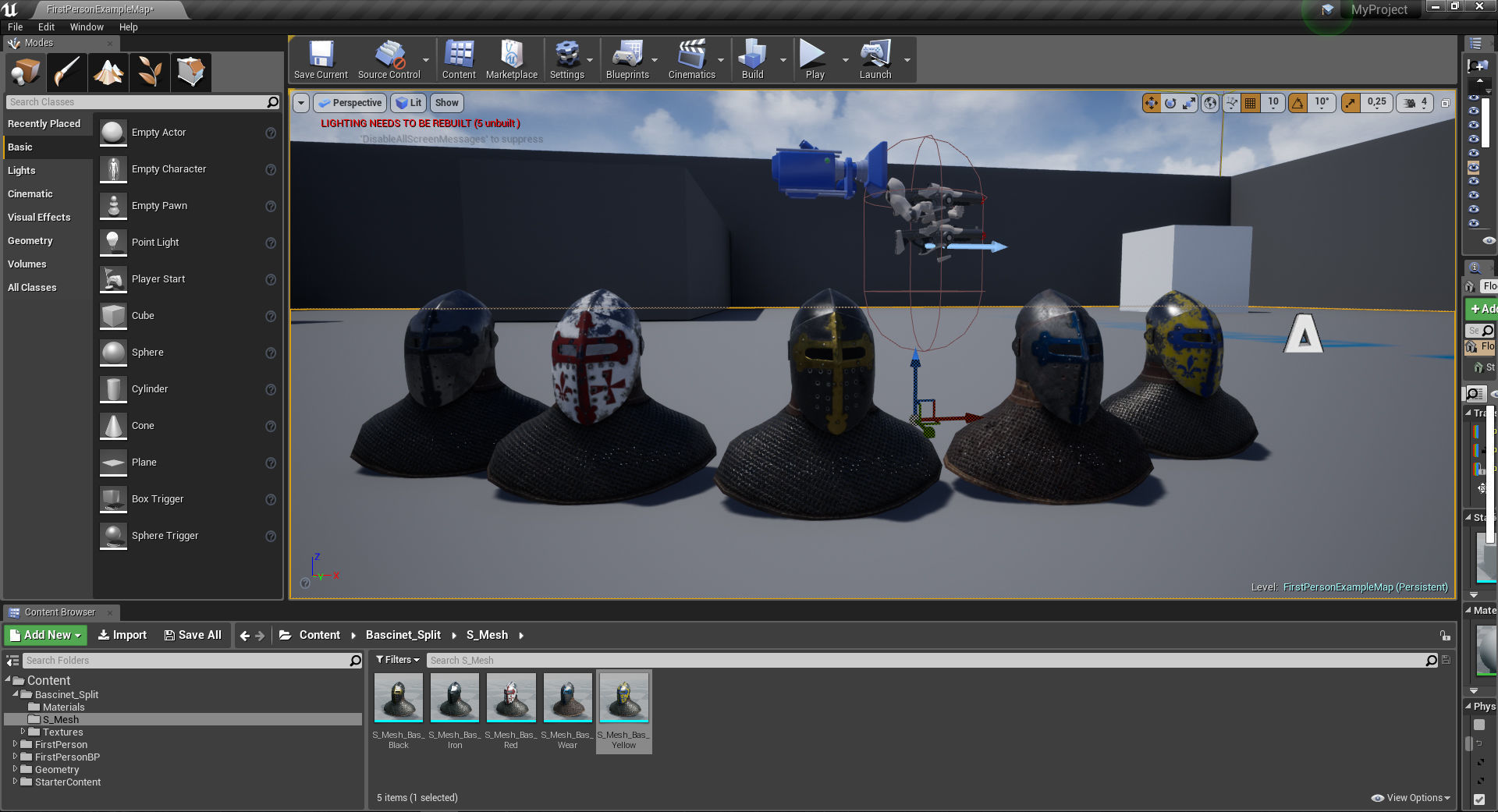 Medieval Helmet Bascinet Splitvisor Low-poly 3D model_8