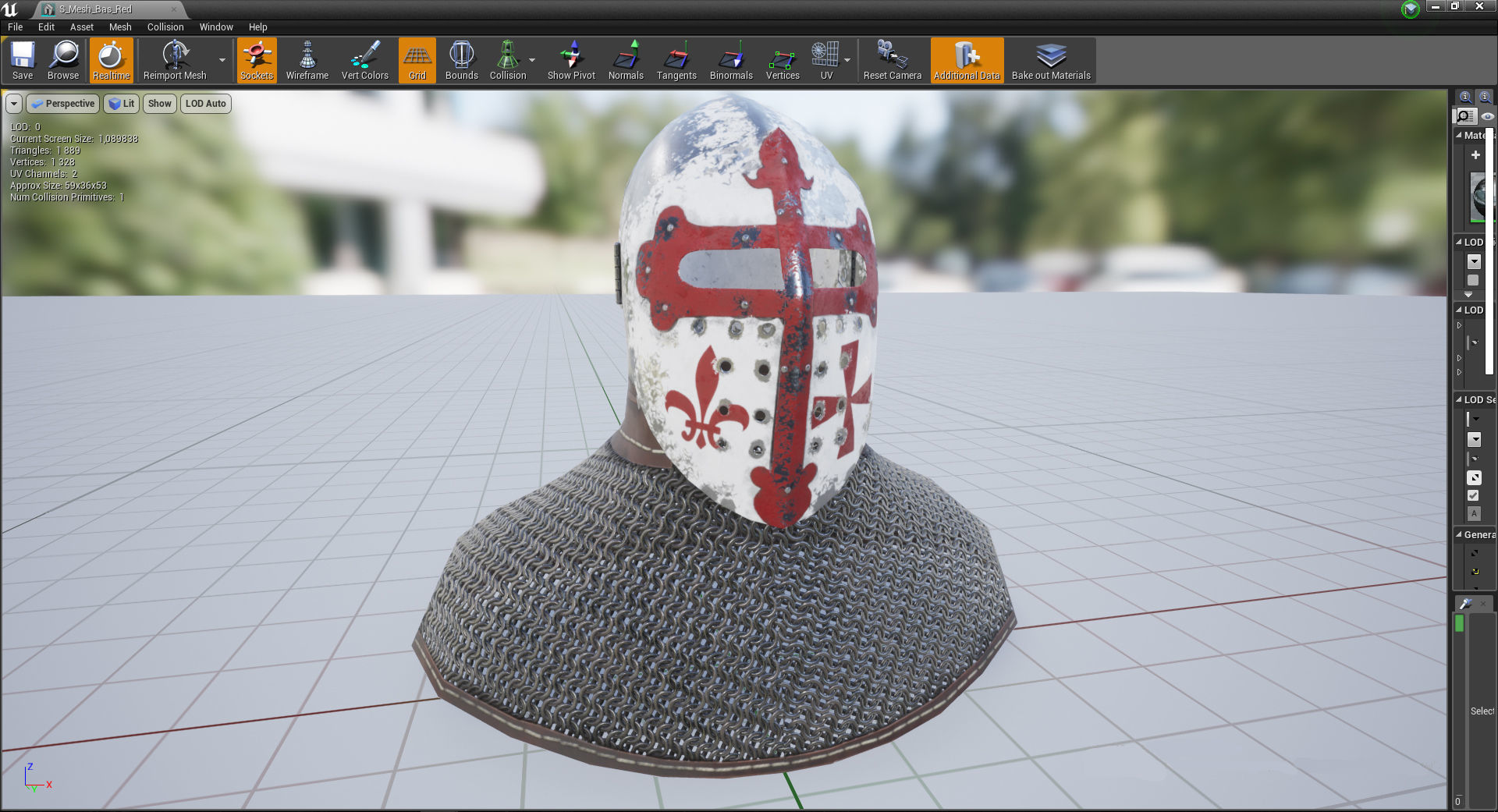 Medieval Helmet Bascinet Splitvisor Low-poly 3D model_9