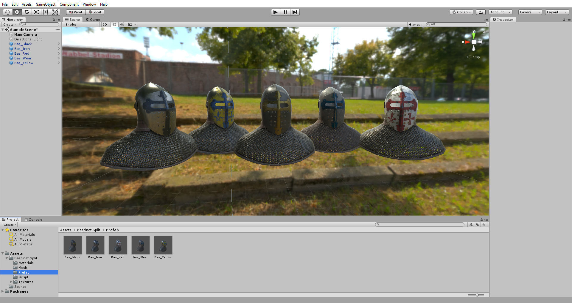 Medieval Helmet Bascinet Splitvisor Low-poly 3D model_7