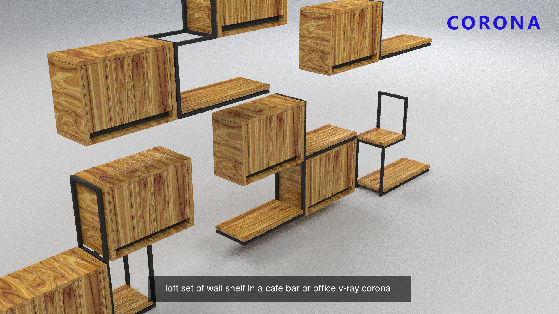 loft set  tables chairs  shelf  hallway bench v-ray corona 3D Model Collection_9