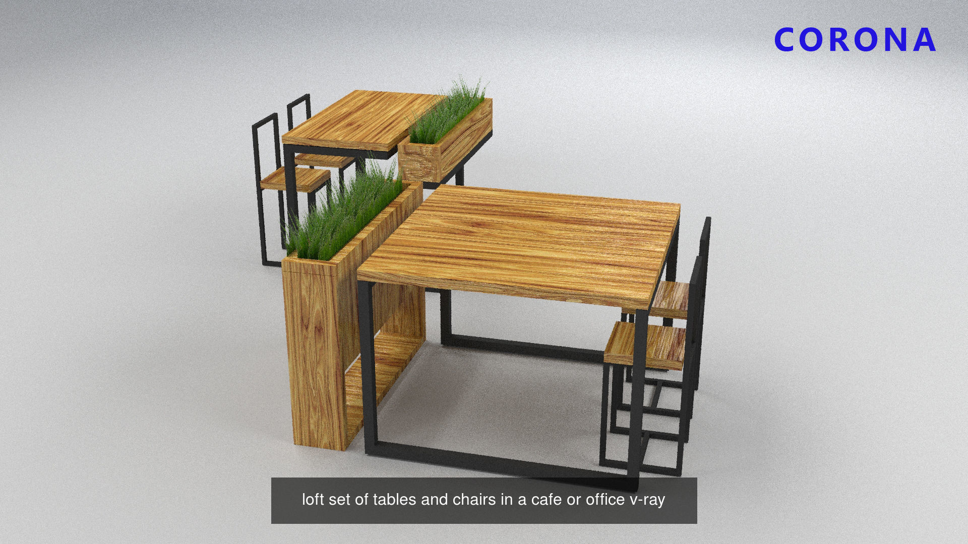 loft set  tables chairs  shelf  hallway bench v-ray corona 3D Model Collection_8