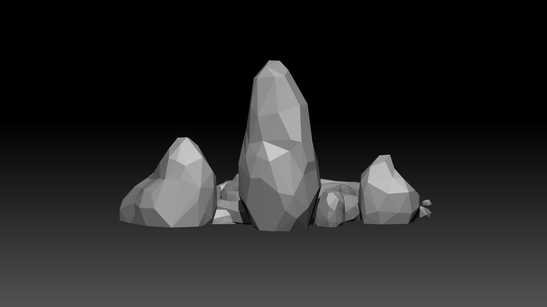 Stylized Spiral Stone Pool Low-poly 3D model_12