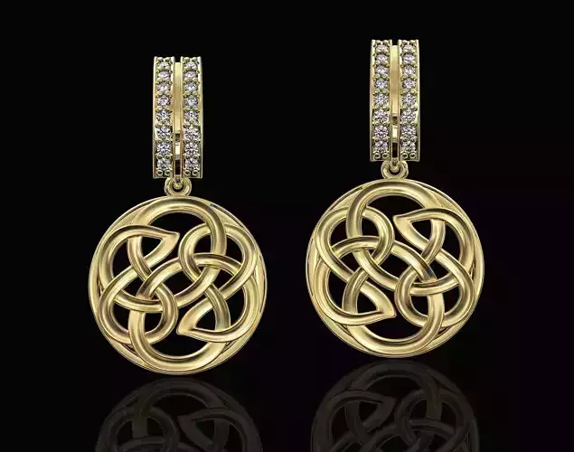 Celtic knot earrings 3D print model
