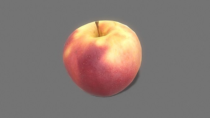 Apple Game Ready peach Low-poly 3D model