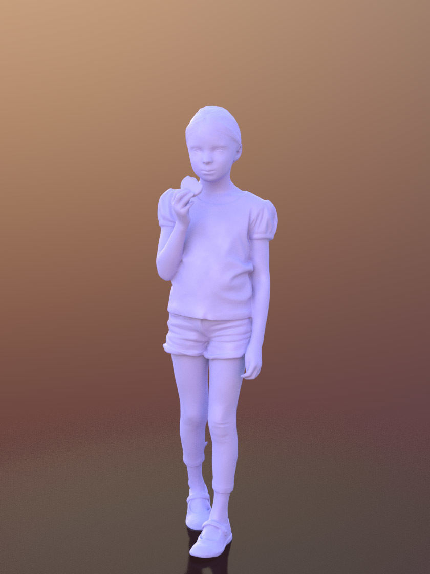 Lilly 10250 - Walking Child Eating Low-poly 3D model_3