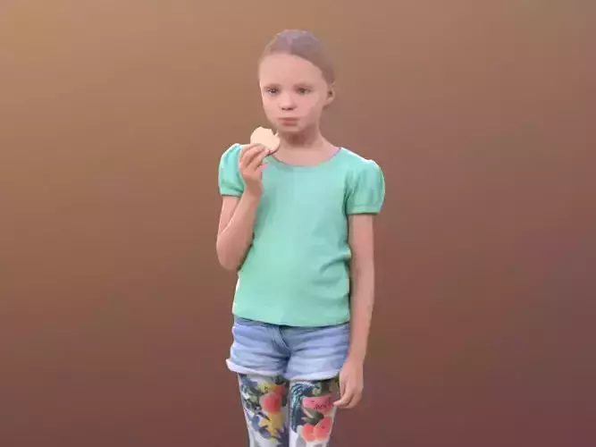 Lilly 10250 - Walking Child Eating Low-poly 3D model