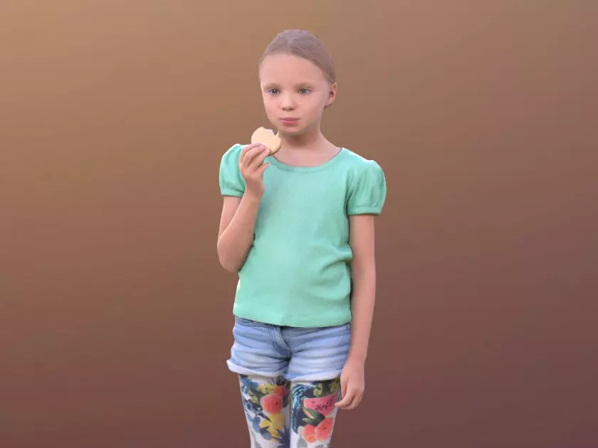 Lilly 10250 - Walking Child Eating Low-poly 3D model_0