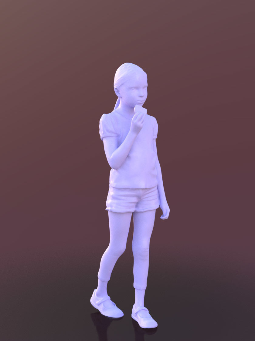 Lilly 10250 - Walking Child Eating Low-poly 3D model_4