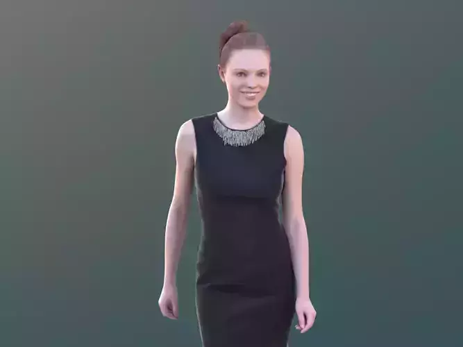 Valeska 10246 - Walking Elegant Girl Low-poly 3D model