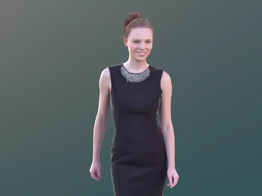 Valeska 10246 - Walking Elegant Girl Low-poly 3D model