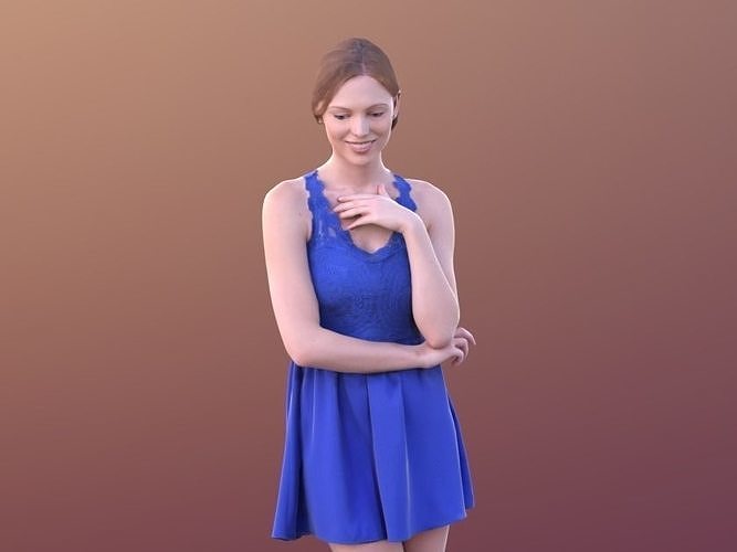 Valeska 10244 - Standing Elegant Woman Low-poly 3D model