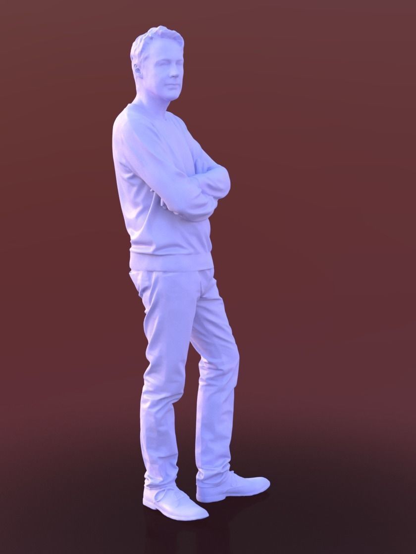 Carlos 10238 - Standing Casual Guy Low-poly 3D model_4