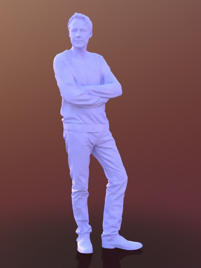 Carlos 10238 - Standing Casual Guy Low-poly 3D model_3
