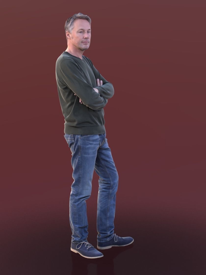 Carlos 10238 - Standing Casual Guy Low-poly 3D model_2