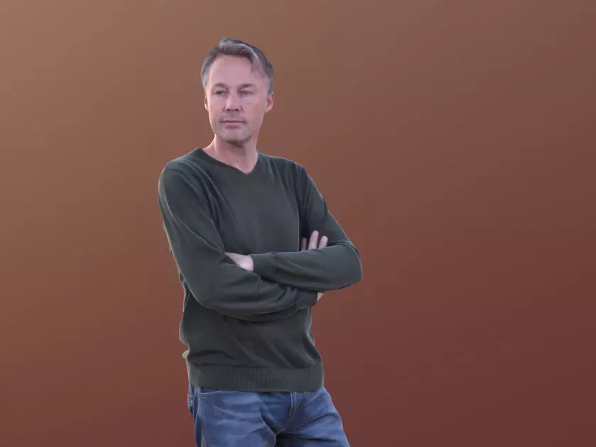 Carlos 10238 - Standing Casual Guy Low-poly 3D model_0