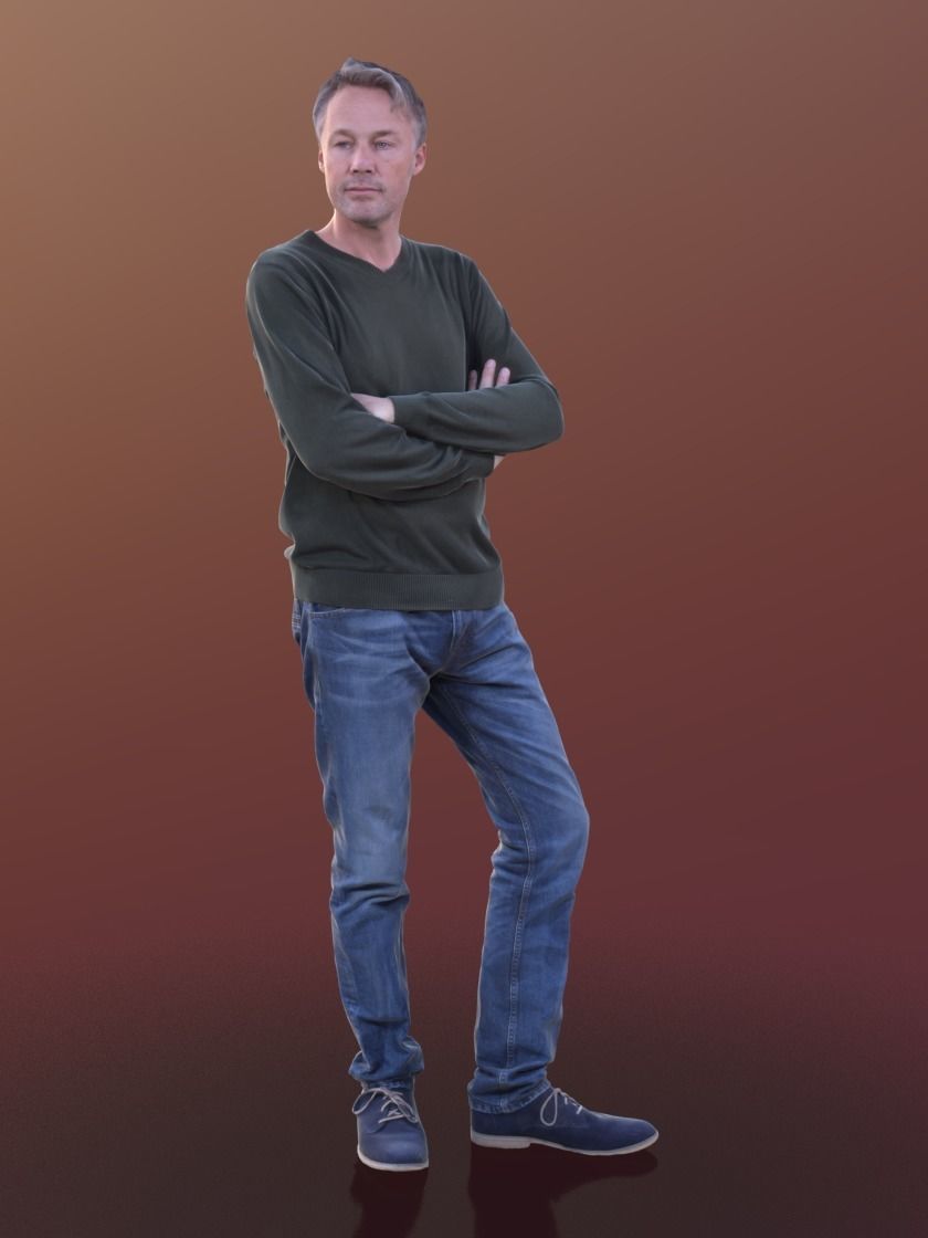 Carlos 10238 - Standing Casual Guy Low-poly 3D model_1