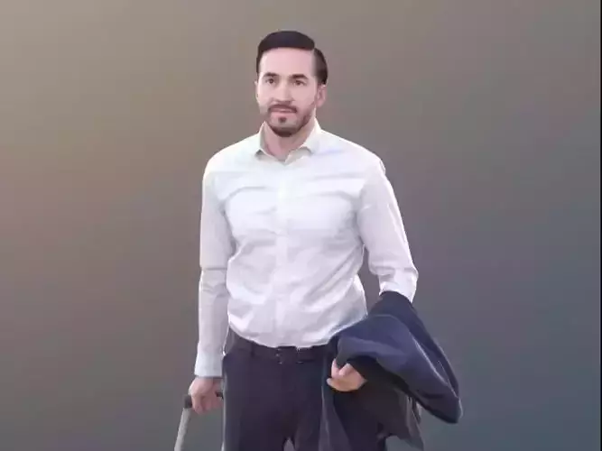 Anselmo 10227 - Walking Business Man Low-poly 3D model