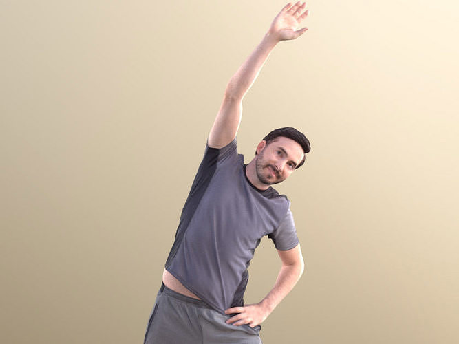 Anselmo 10225 - Stretching Sport Man Low-poly 3D model