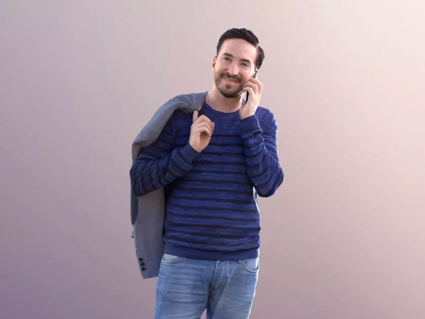 Anselmo 10223 - Standing Casual Guy Low-poly 3D model_0